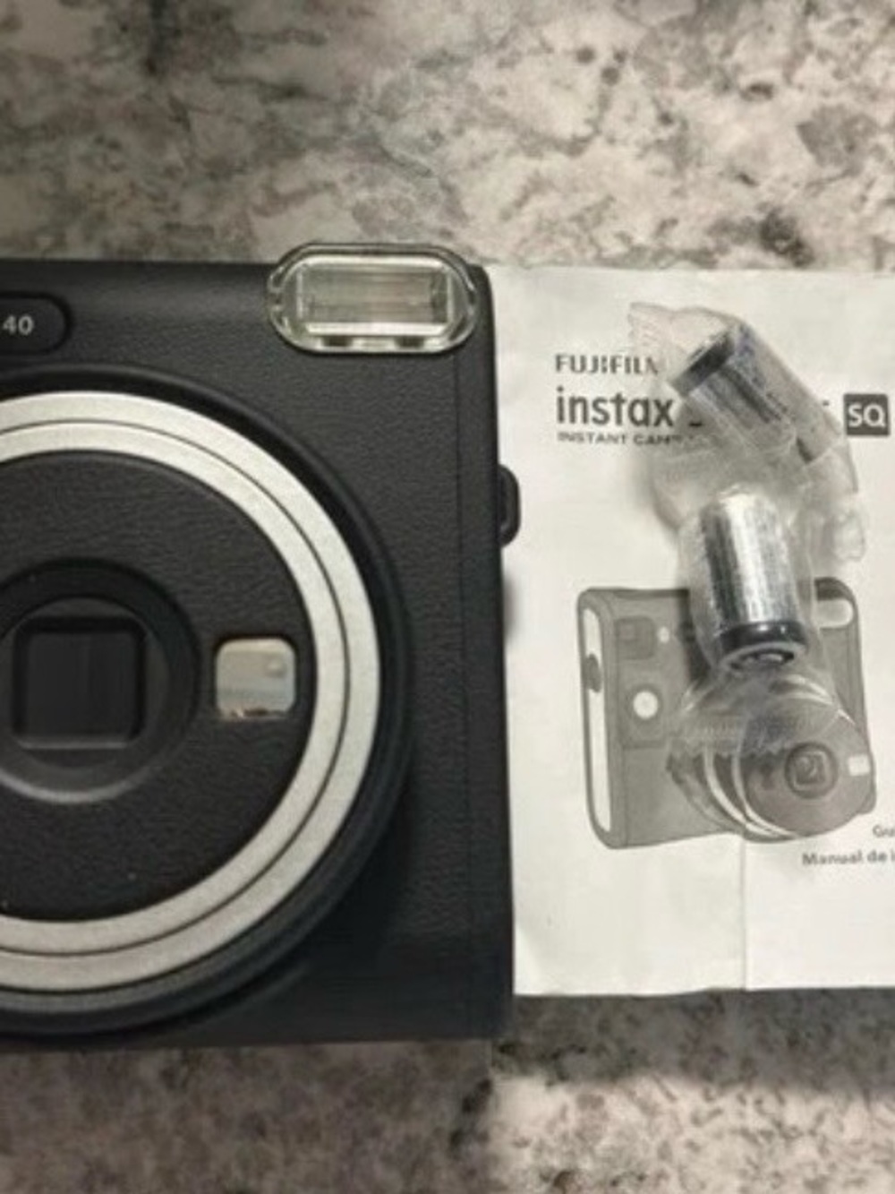 Fujifilm Instax sq 40 black instant camera with silver accents new inbox